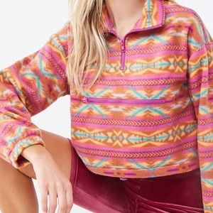 forever 21 geo print half zip pullover ! brand new